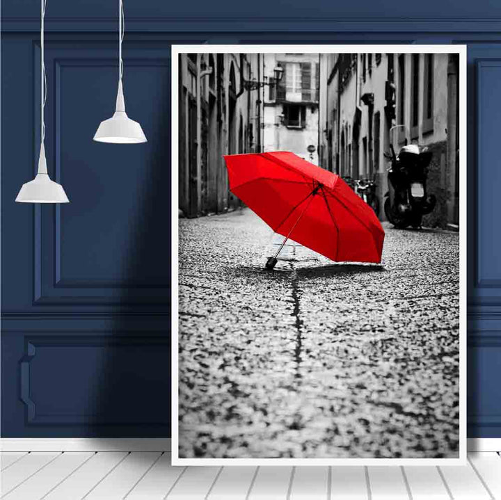 Black & White Paris with red umbrella photo print | Bowlift