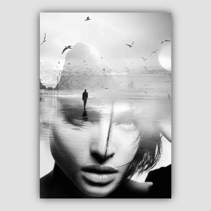Black & White Abstract Photo Woman Sea Print | Bowlift