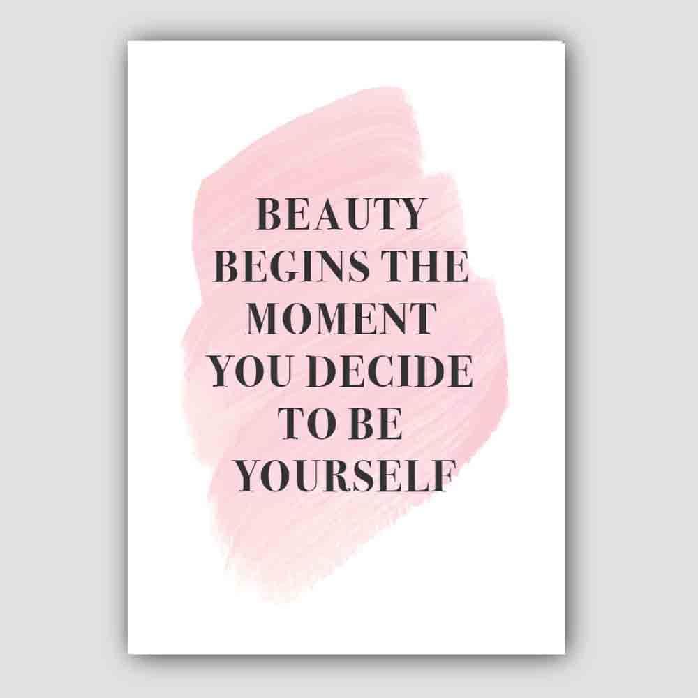 Beauty Begins Pink Print Poster | Bowlift