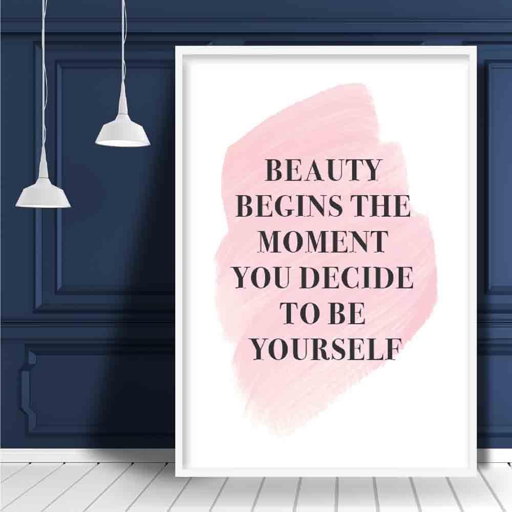 Beauty Begins Pink Print Poster | Bowlift