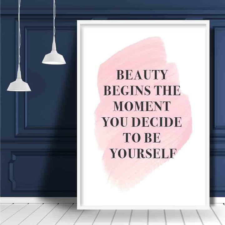 Beauty Begins Pink Print Poster | Bowlift