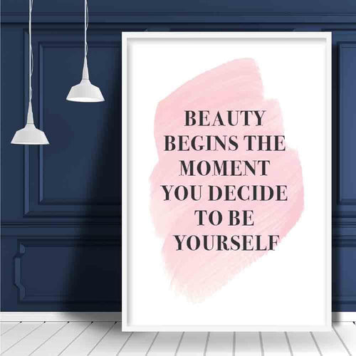 Beauty Begins Pink Print Poster | Bowlift