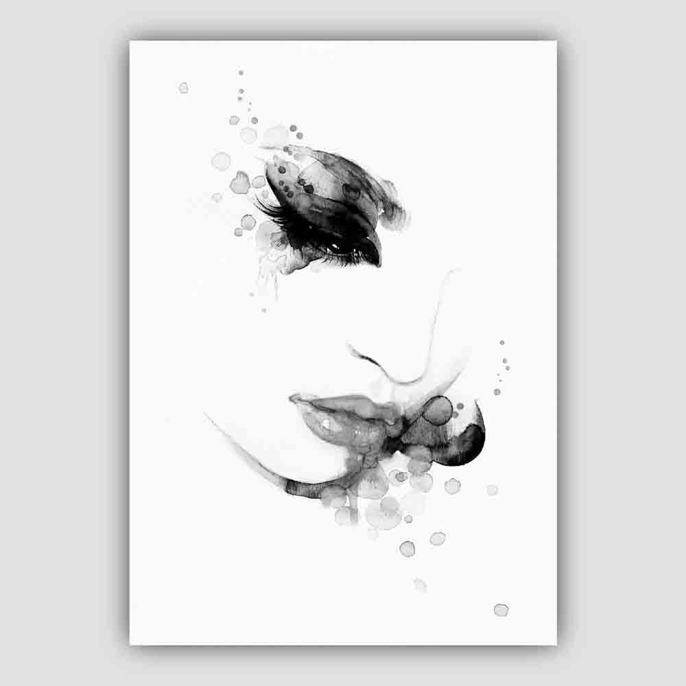 Abstract Watercolor Fashion Illustration Face Art Prints | Bowlift