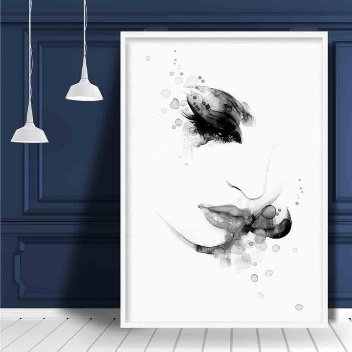 Abstract Watercolor Fashion Illustration Face Art Prints | Bowlift