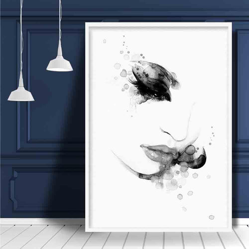 Abstract Watercolor Fashion Illustration Face Art Prints | Bowlift