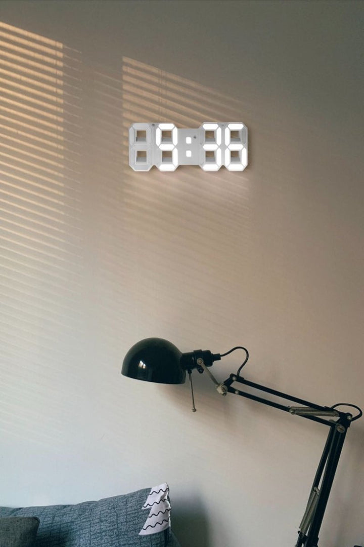 BowLift | LumiSync 3D LED Wall Clock – Modern Digital Clock with Dimmer Lighting