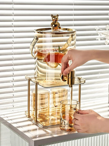 BowLift | Glass juice dispenser with 4 cups