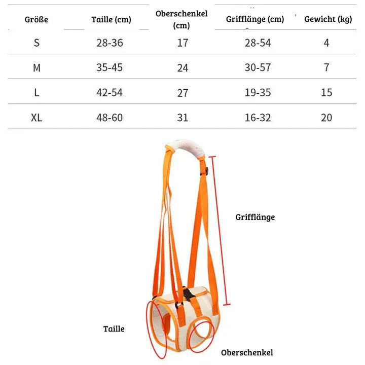 Ergonomic lifting harness for dogs hind legs Bowlift