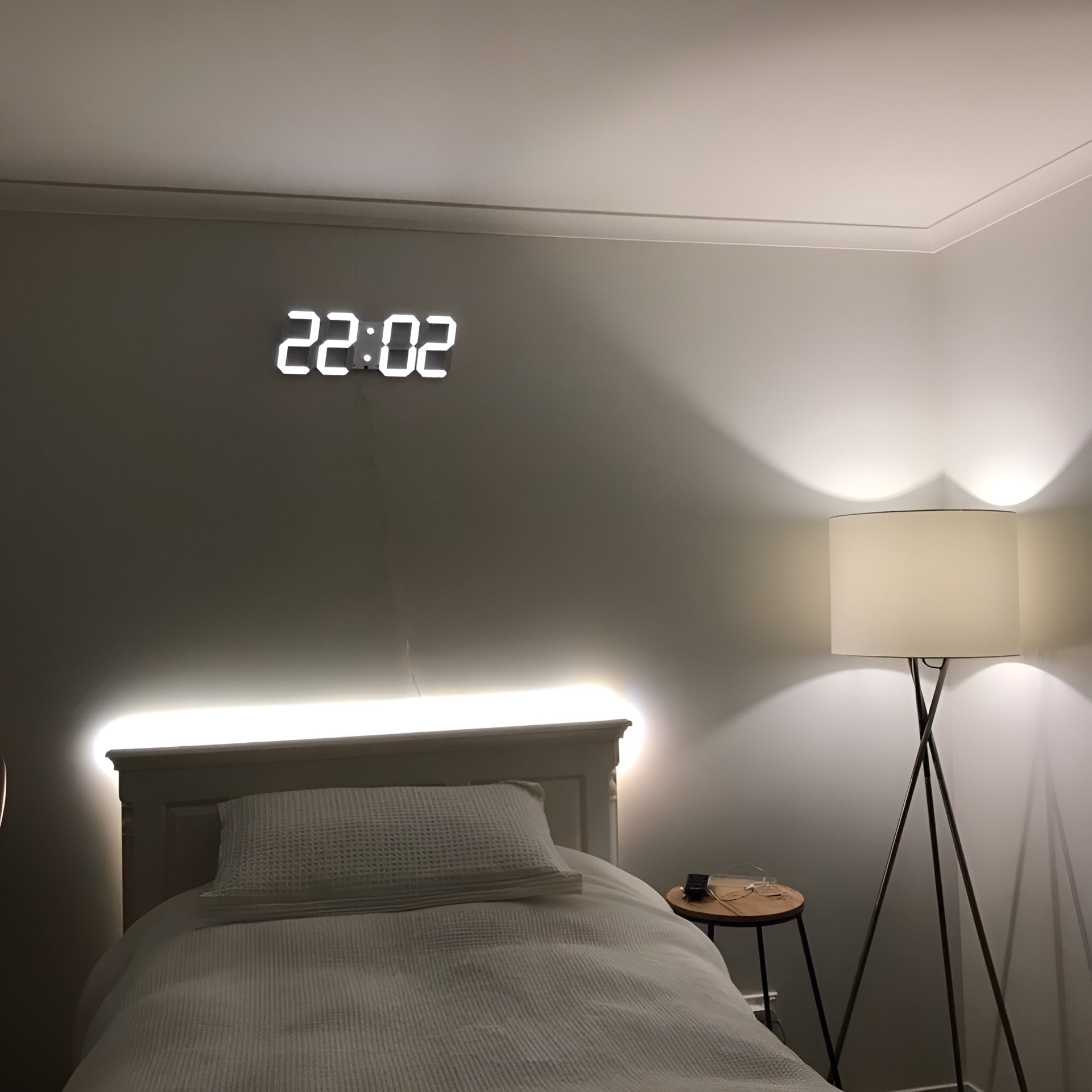 BowLift | PixelTime Clock – Modern 3D LED Digital Wall Clock with Temperature, Date & Alarm