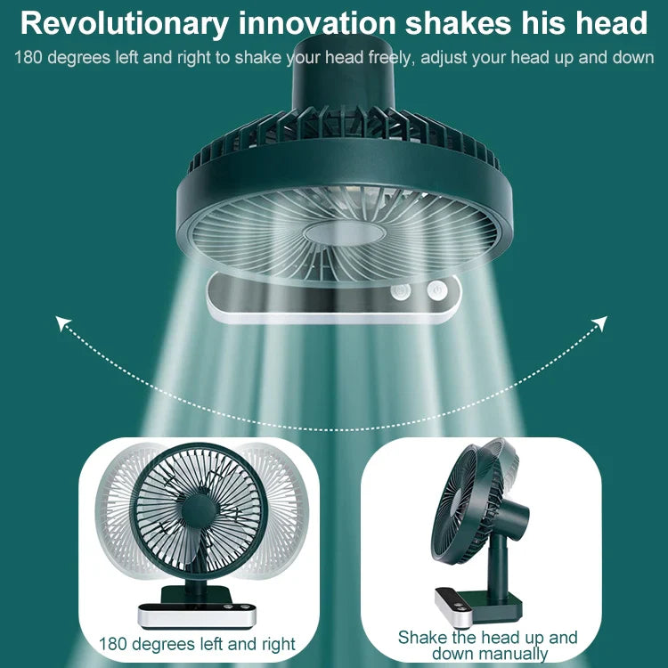 F702 Automatic Shaking Desktop Electric Fan with LED Display | Bowlift