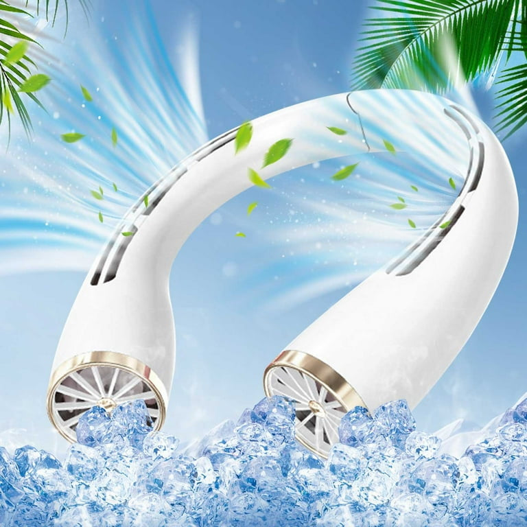 Portable Neck Cooler Fan,USB Rechargeable Quiet Electric Fan, Long Battery Life,Small Neck Fan for Outdoor, Travel, and Office Use. | Bowlift