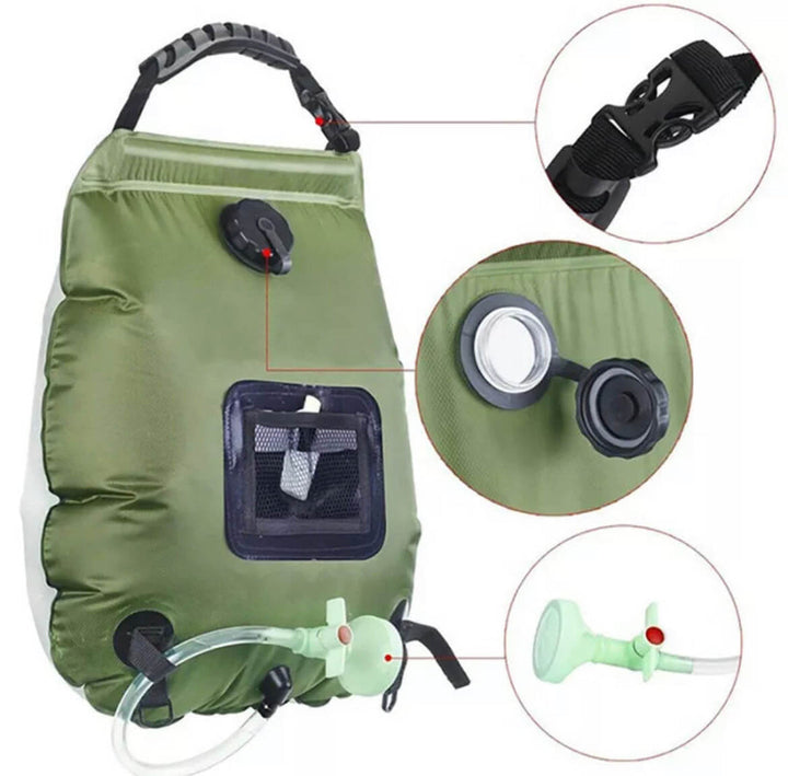 ZonFlow Foldable Outdoor Shower Bag – 20L Solar Heating | Bowlift