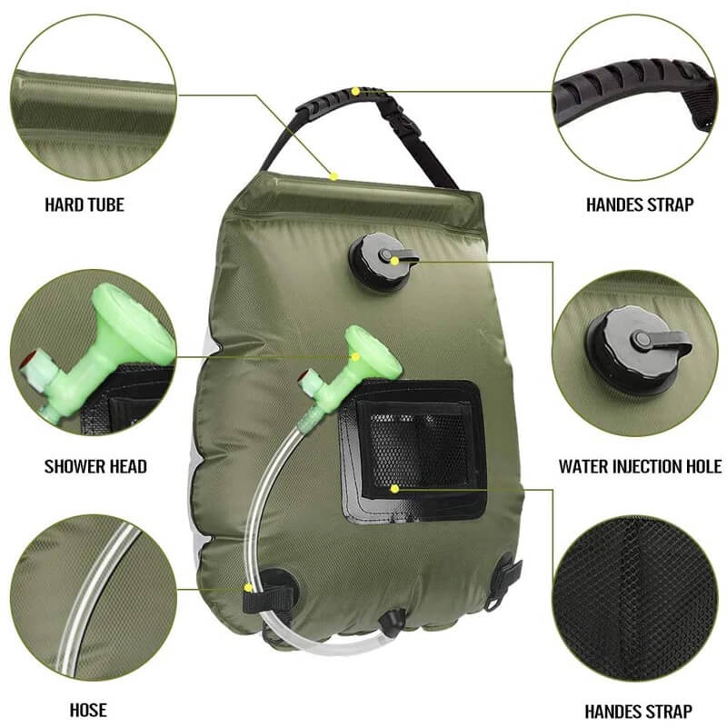 ZonFlow Foldable Outdoor Shower Bag – 20L Solar Heating | Bowlift