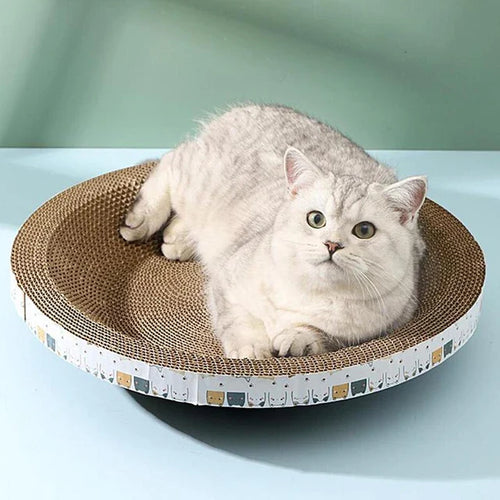 CozyCardboard - Durable Round Cat Scratcher and Bed Bowlift