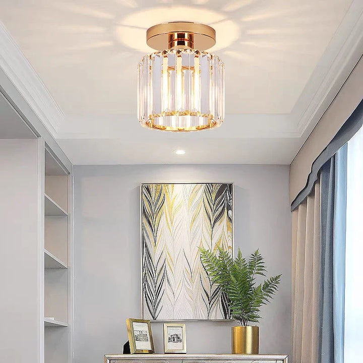 BowLift | Modern Crystal Ceiling Light with Gold and Black Accents – Stylish Lighting for Your Home