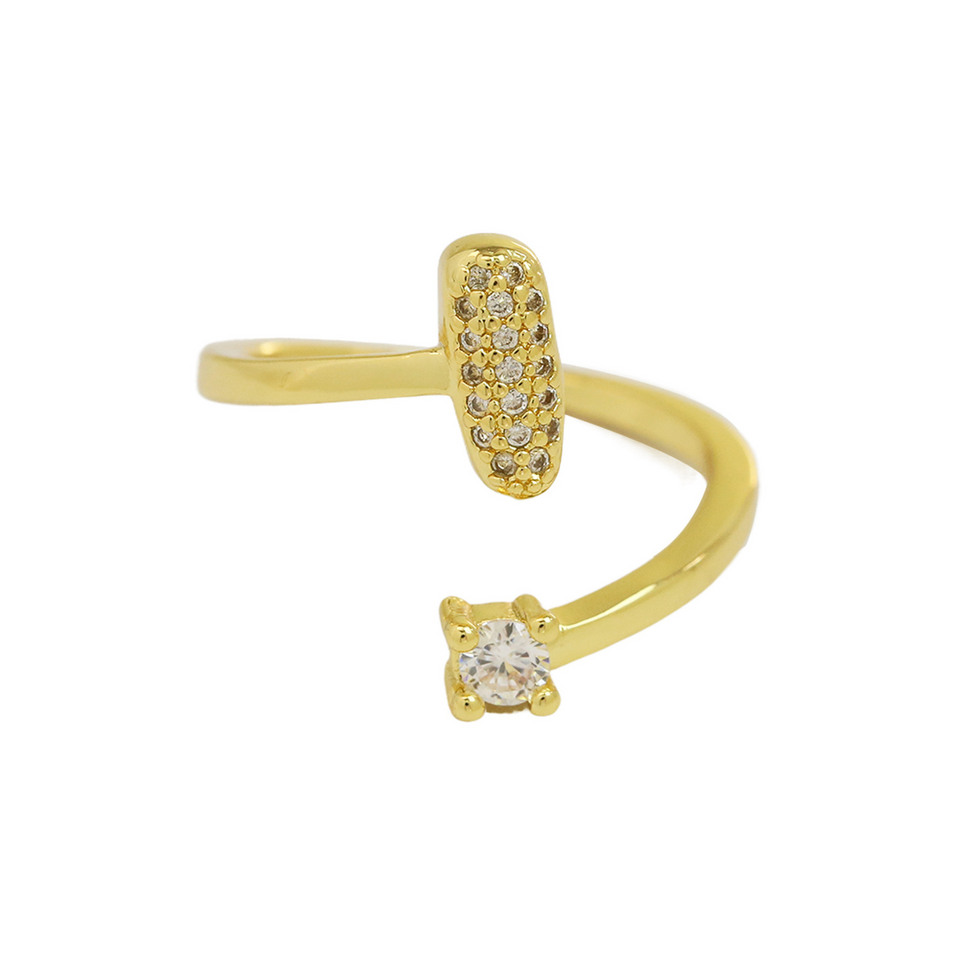 BowLift | Dainty Bubble Diamond Wrap Initial Ring