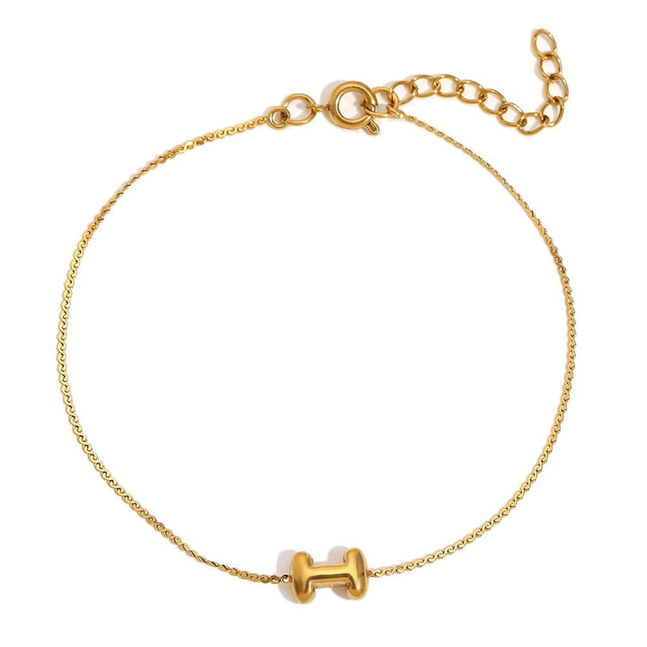BowLift | Dainty Bubble Letter Initial Bracelet