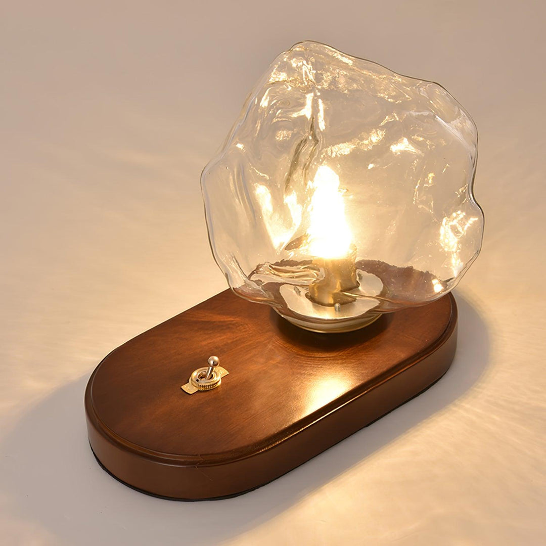 BowLift | Glass Block Table Lamp | Modern Design with Clear Glass | Ideal for Living Room & Bedroom Lighting