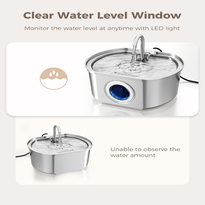 BowLift | Felindra Cat Drinking Fountain Made of Stainless Steel | Flowing Water for Better Hydration | Quiet & Hygienic | 2.5 L Capacity