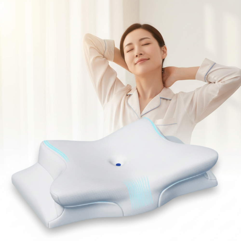 BowLift | Memory Foam Pillow for Ultimate Comfort – Sleeping Pillow with Ergonomic Butterfly Design for Deep Rest & All-Night Support