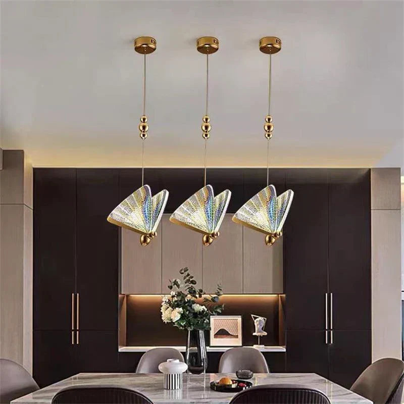 BowLift | FlutterGlow – Artistic Butterfly-Shaped Pendant Lamp