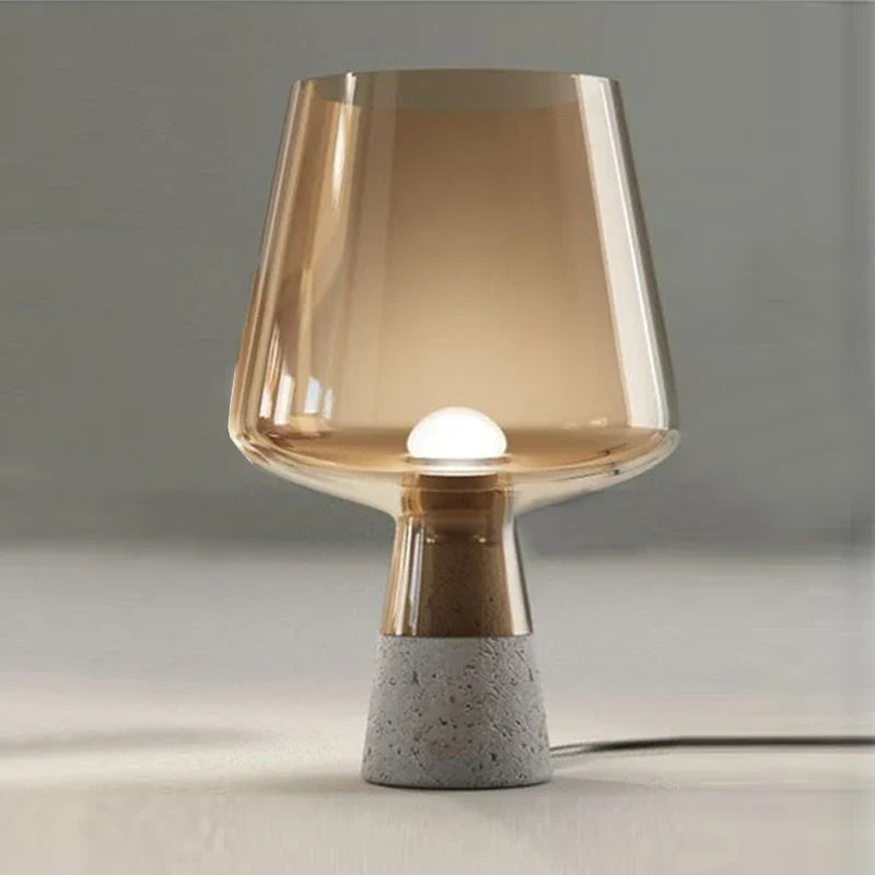 Industrial table lamp made of steel with glass shade – Modern vintage bedside lamp | Bowlift