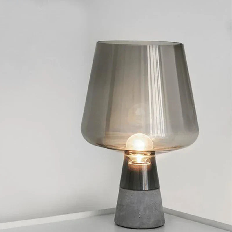 Industrial table lamp made of steel with glass shade – Modern vintage bedside lamp | Bowlift