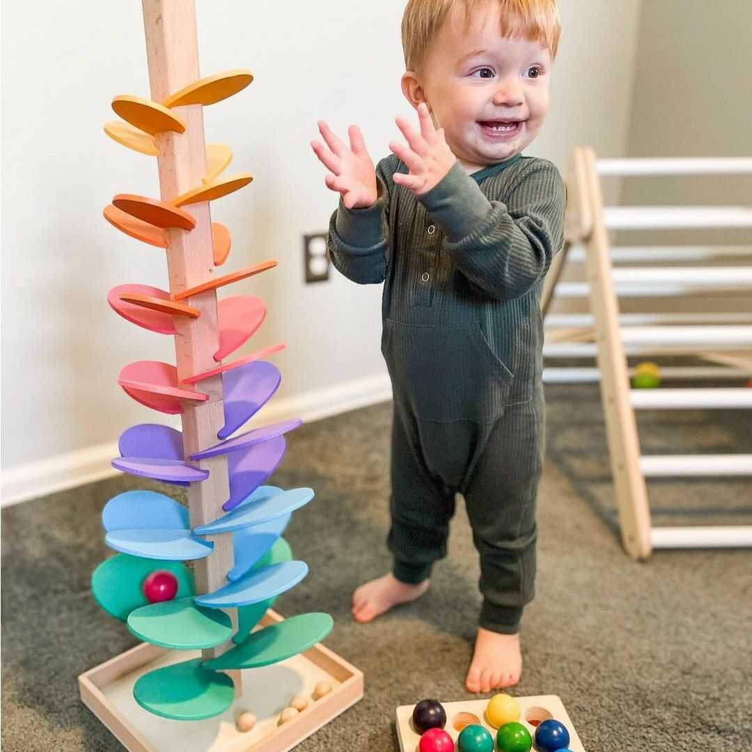 BowLift | Rain Sound Play Tower – Educational Wooden Marbles Tower for Children