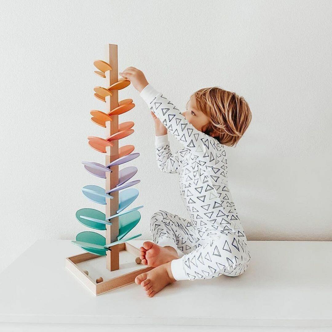 BowLift | Rain Sound Play Tower – Educational Wooden Marbles Tower for Children