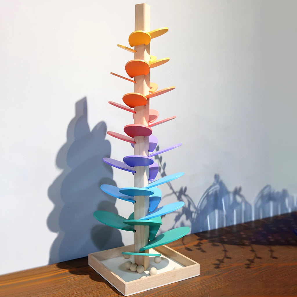 BowLift | Rain Sound Play Tower – Educational Wooden Marbles Tower for Children