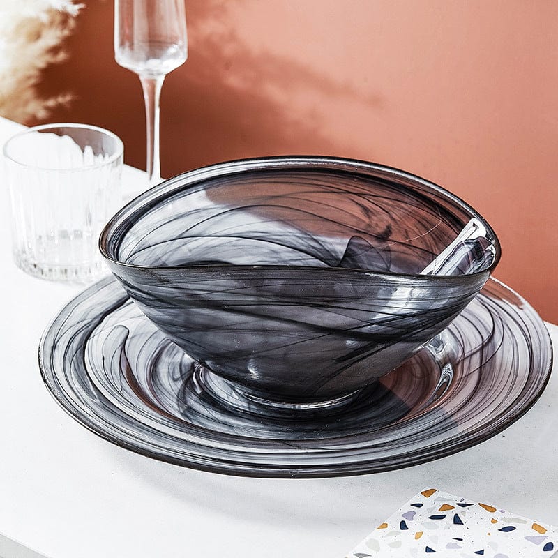 Irregular Glass Salad Bowl Bowlift