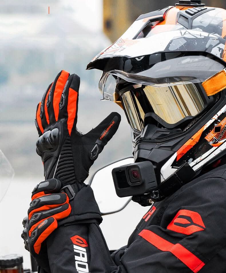 BowLift | Waterproof winter motorbike gloves with 3-layer insulation & carbon fibre protection