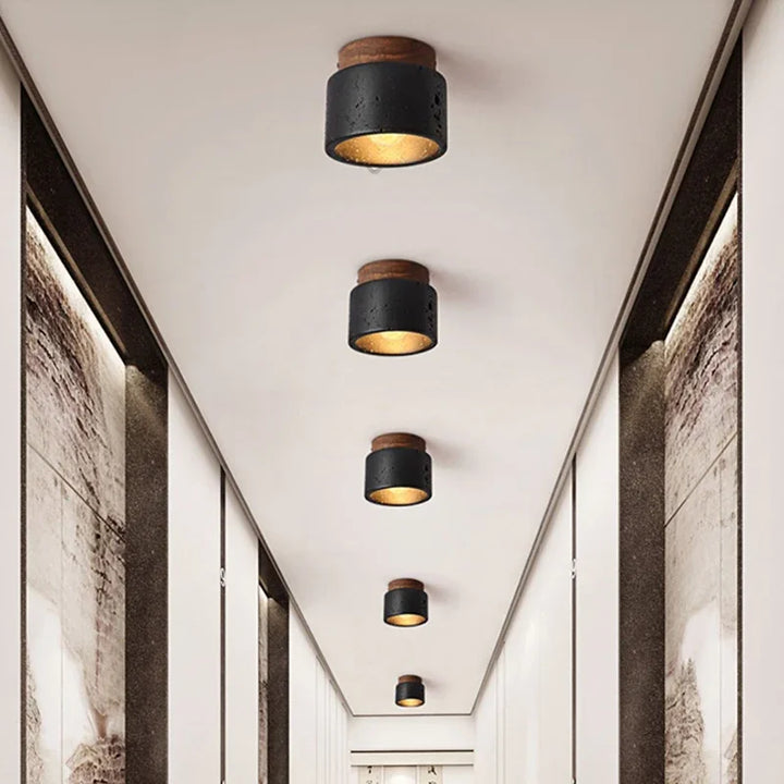 Modern Stone Ceiling Light – Rustic Lighting for Living Room and Hallway | Bowlift