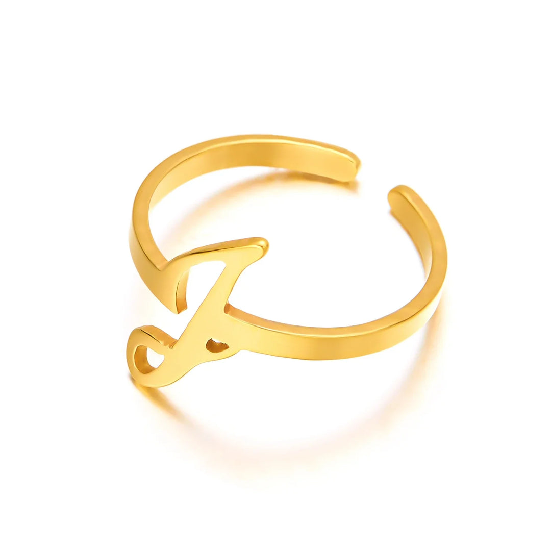BowLift | Adjustable Italic Cursive Letter Initial Ring