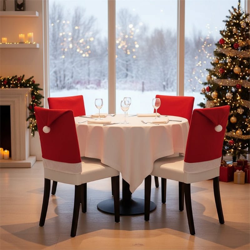 BowLift | 2-pack chair covers with Santa hat for festive table decoration