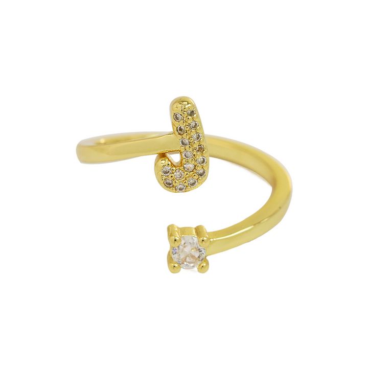 BowLift | Dainty Bubble Diamond Wrap Initial Ring