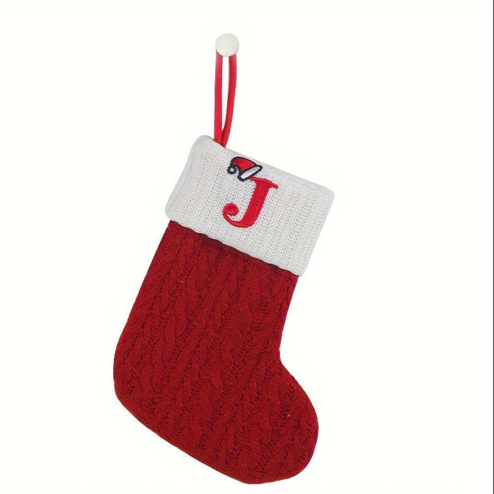 BowLift | Christmas Stocking Knit Monogram Alphabet Decorative Holiday Sock
