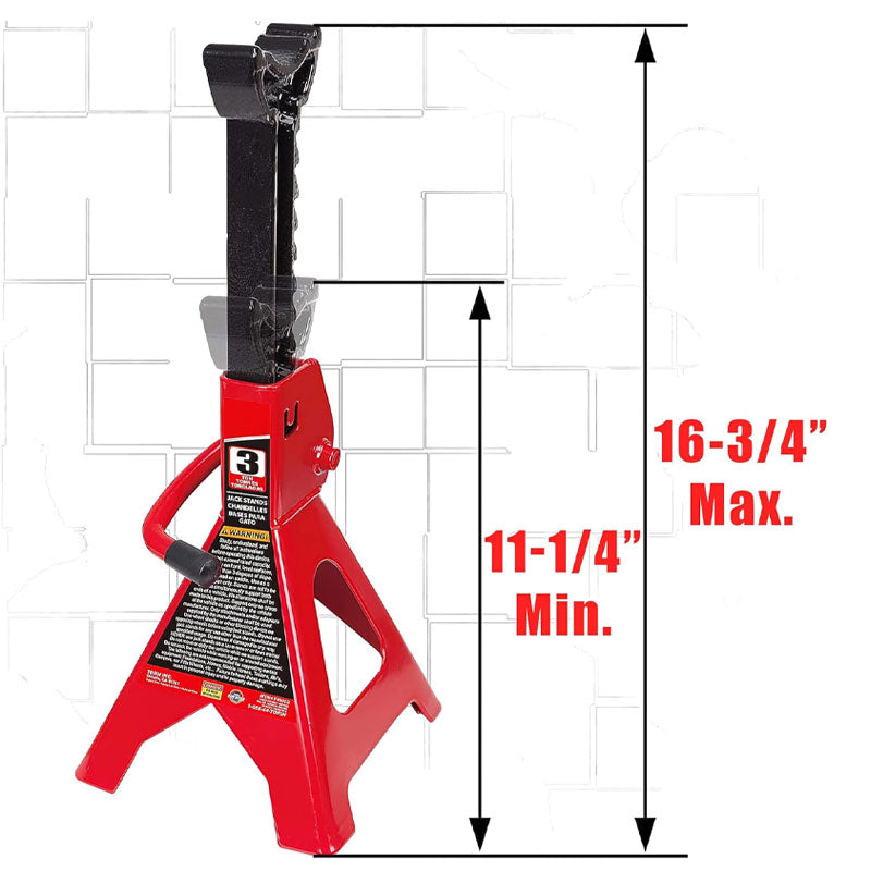 BowLift | Heavy Duty Steel Jack Stands: 3 Ton (6,000 lb) Capacity Car Lift Stands, 1 Pair
