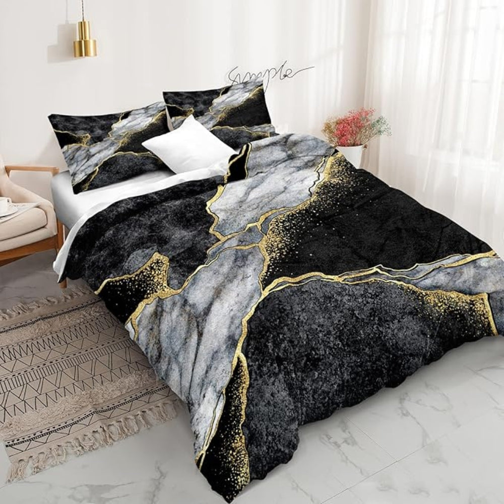 BowLift | Jade Opulent Gold Accent Duvet Cover Set