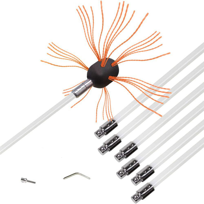 BowLift | Long Rod Chimney Brush, Pipe Brush Reinforced Nylon Rod Sweeping Brush