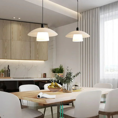 Modern Japanese Pendant Light Made of Glass – Minimalist Hanging Light for Dining Room and Kitchen | Bowlift