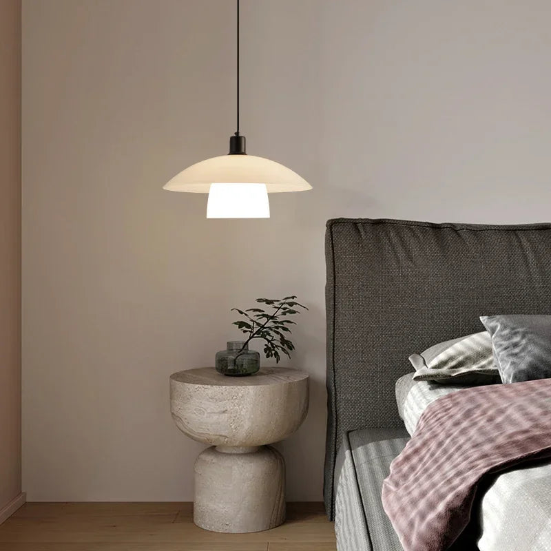 Modern Japanese Pendant Light Made of Glass – Minimalist Hanging Light for Dining Room and Kitchen | Bowlift