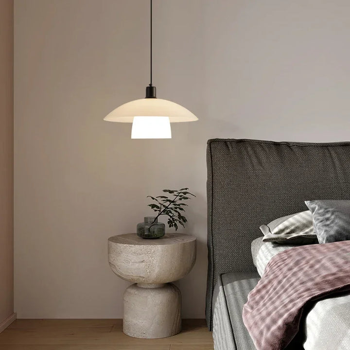 Modern Japanese Pendant Light Made of Glass – Minimalist Hanging Light for Dining Room and Kitchen | Bowlift