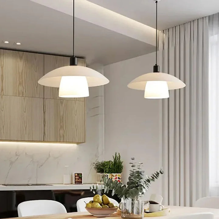 Modern Japanese Pendant Light Made of Glass – Minimalist Hanging Light for Dining Room and Kitchen | Bowlift