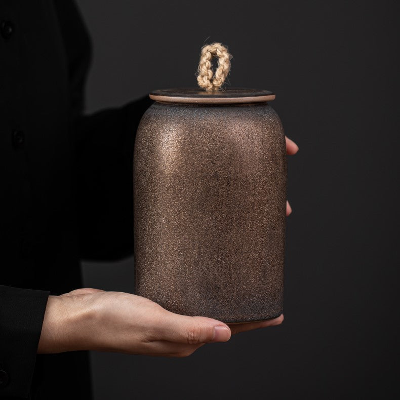 BowLift | Japanese tea canisters made of ceramics, retro stoneware, airtight, Gong-Fu made of ceramics, for candies, tea ceremony accessories