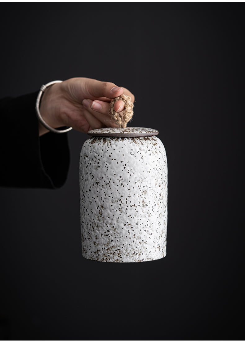 BowLift | Japanese tea canisters made of ceramics, retro stoneware, airtight, Gong-Fu made of ceramics, for candies, tea ceremony accessories