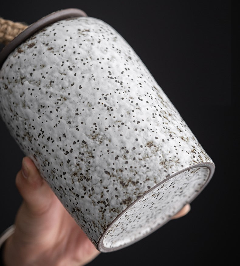 BowLift | Japanese tea canisters made of ceramics, retro stoneware, airtight, Gong-Fu made of ceramics, for candies, tea ceremony accessories