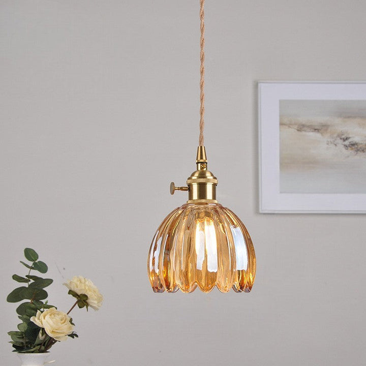 BowLift | Japanese Glass Pendant Lamp with Adjustable Height for Living Room and Dining Room – Modern Design above Table