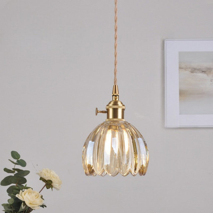 BowLift | Japanese Glass Pendant Lamp with Adjustable Height for Living Room and Dining Room – Modern Design above Table