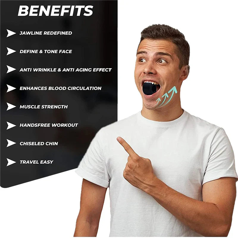 BowLift | Jawline Sculptor | Jaw Toner Food-Grade Silica Gel Facial Exerciser for Slimming & Defining Mewing at Home or On-the-Go